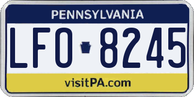 PA license plate LFO8245