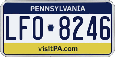 PA license plate LFO8246