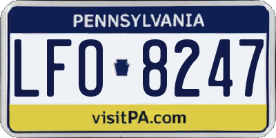 PA license plate LFO8247