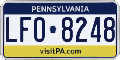 PA license plate LFO8248