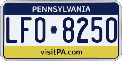 PA license plate LFO8250