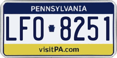 PA license plate LFO8251
