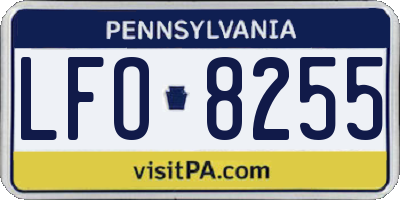 PA license plate LFO8255