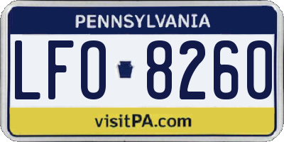 PA license plate LFO8260