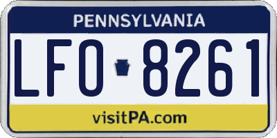 PA license plate LFO8261