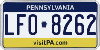 PA license plate LFO8262