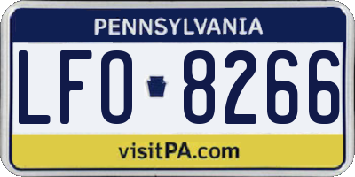 PA license plate LFO8266