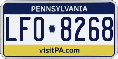PA license plate LFO8268