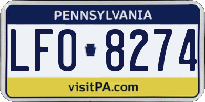 PA license plate LFO8274