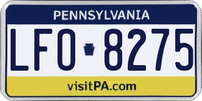 PA license plate LFO8275