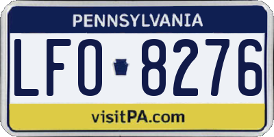 PA license plate LFO8276