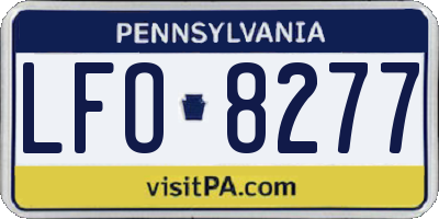 PA license plate LFO8277