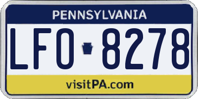 PA license plate LFO8278