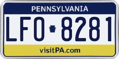 PA license plate LFO8281