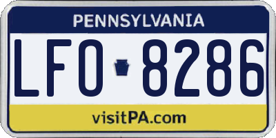 PA license plate LFO8286
