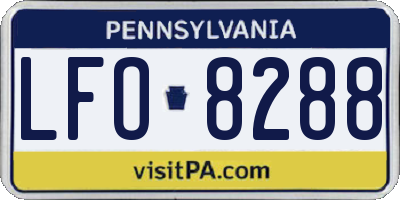 PA license plate LFO8288
