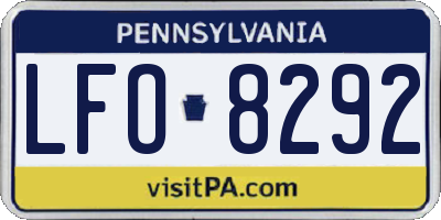 PA license plate LFO8292