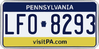 PA license plate LFO8293