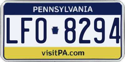 PA license plate LFO8294