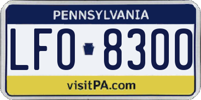 PA license plate LFO8300