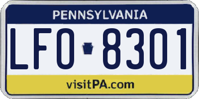 PA license plate LFO8301