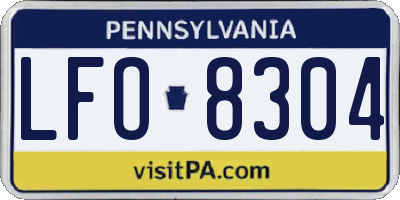 PA license plate LFO8304