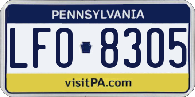 PA license plate LFO8305