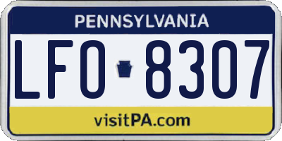 PA license plate LFO8307