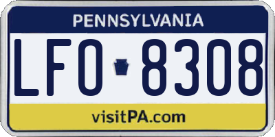 PA license plate LFO8308
