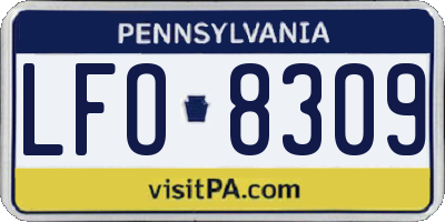 PA license plate LFO8309