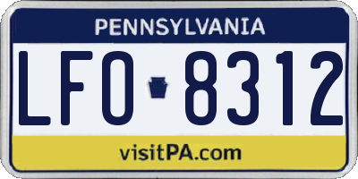 PA license plate LFO8312