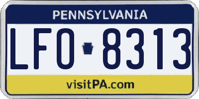 PA license plate LFO8313