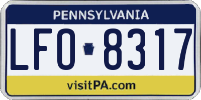 PA license plate LFO8317