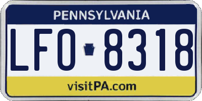 PA license plate LFO8318