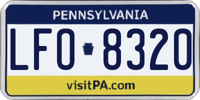 PA license plate LFO8320