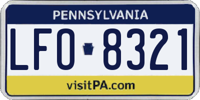 PA license plate LFO8321