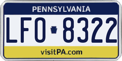 PA license plate LFO8322