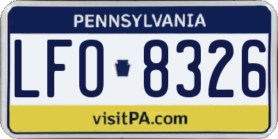 PA license plate LFO8326