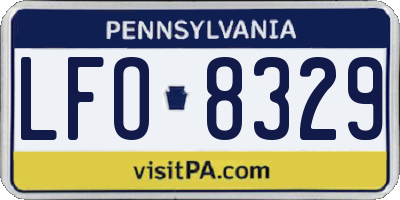 PA license plate LFO8329