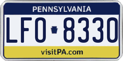 PA license plate LFO8330