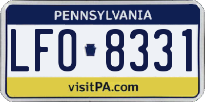 PA license plate LFO8331