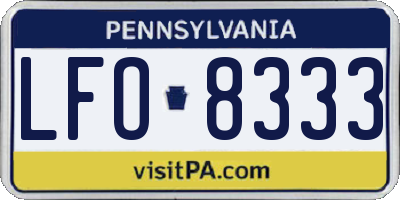 PA license plate LFO8333