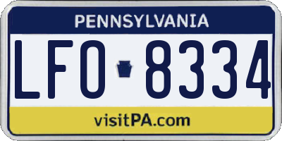 PA license plate LFO8334