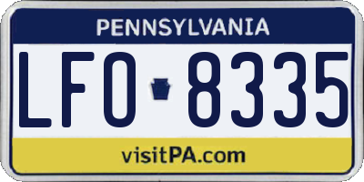 PA license plate LFO8335