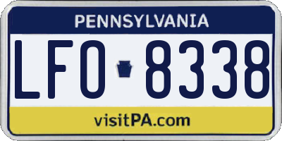 PA license plate LFO8338