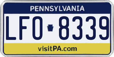 PA license plate LFO8339