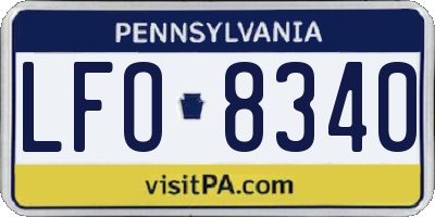 PA license plate LFO8340