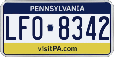 PA license plate LFO8342