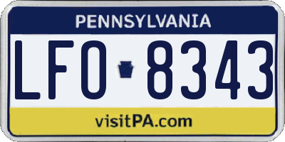PA license plate LFO8343