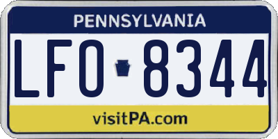 PA license plate LFO8344